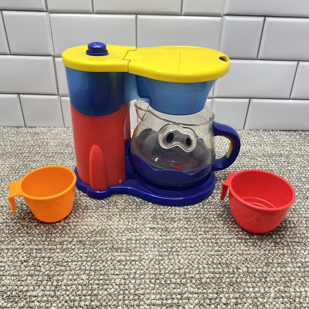 Play Coffee Pot Musical And Really Runs Water Blue Box Rare Toy Find Pretend Pla